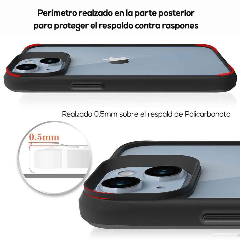 Funda TEKKU Combat para iPhone 15 Negra Transpa... image number null