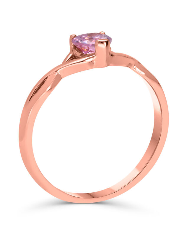 Anillo En Oro Rosa 14k Con Zirconia Coraz&oacute;n Ros... image number null