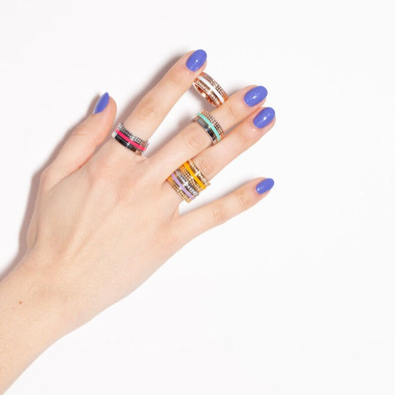 ANILLO DE TUBO WEWA COLOR TURQUESA CON ZIRCONIA... image number null