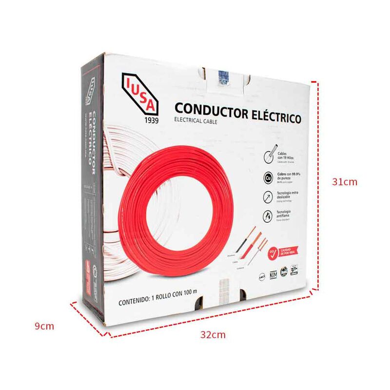 Cable Thw-ls/thhw-ls Ce Rohs 8 Awg En Caja Colo... image number null