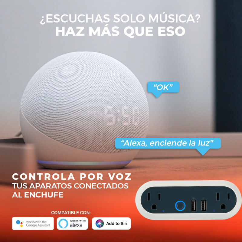 Enchufe Inteligente Doble Wi-Fi, 2 Puertos USB-... image number null
