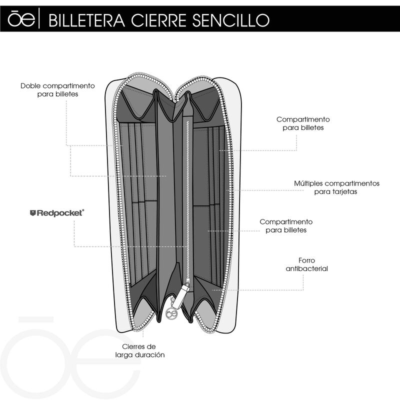 Cartera Mediana Cierre Sencillo Charol Con Bord... image number null