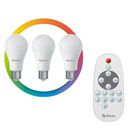 3 focos LED Wi-Fi RGB-W con control remoto 3 focos LED Wi-Fi RGB-W con control remoto