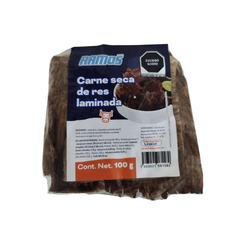 Carne Seca De Res Laminada Carnicer&iacute;a Ramos 100... image number null