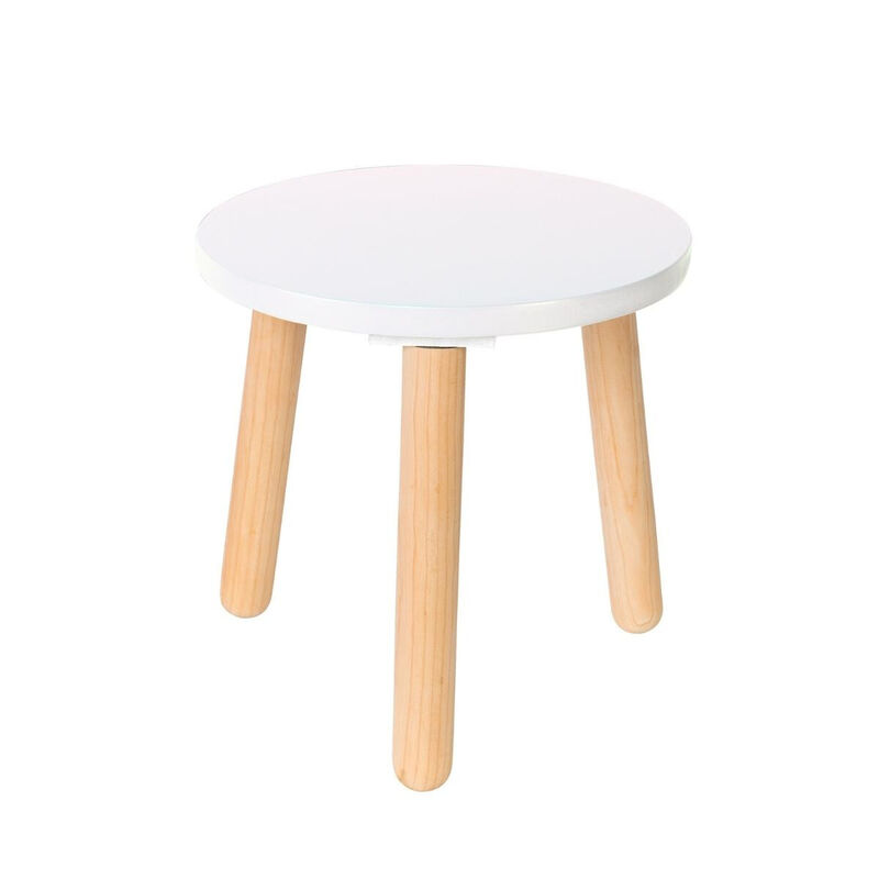 Banquito de Madera para Ni&ntilde;os- Redondo - Blanco image number null