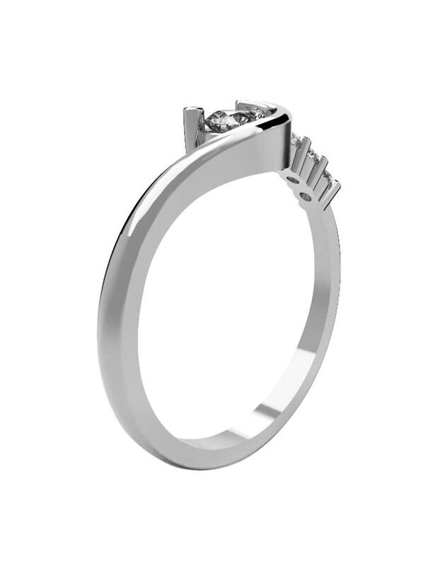 Anillo de Compromiso en Oro de 14K con Circonia... image number null