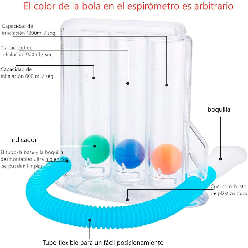Inspirometro Incentivo de 3 Bolas (Inhalación)|... image number null