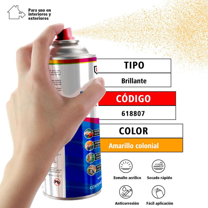Pintura Color Amarillo Colonial En Aerosol image number null