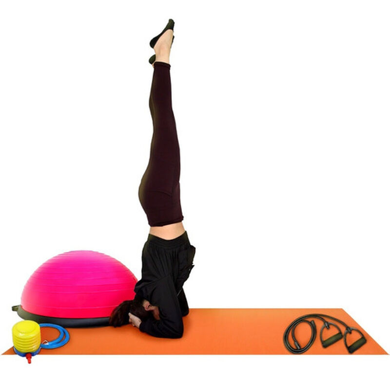Pelota Rosa Tipo Bosu Entrenamiento Yoga Gym + ... image number null