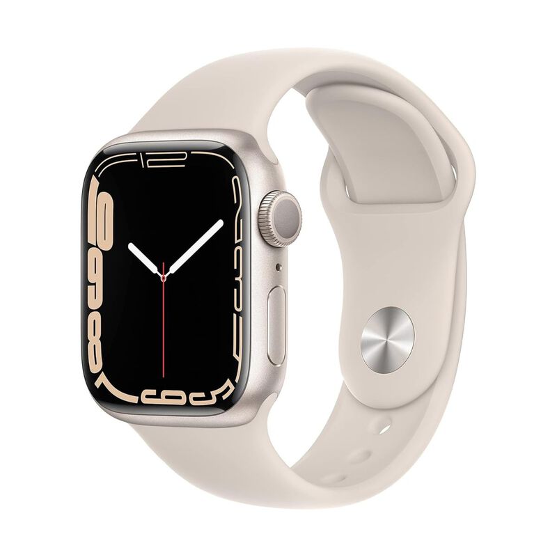 Apple Watch Series 7 Dorado 41 MM Correa Blanco... image number null
