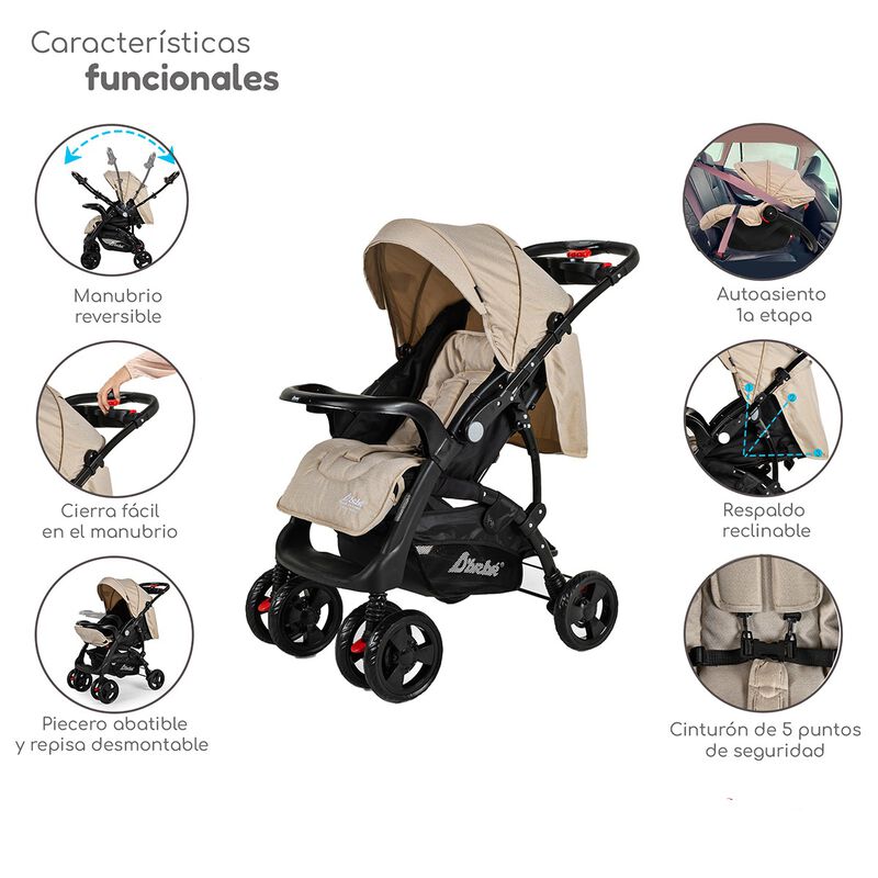Carriola con Autoasiento Reversible Elite D'Beb... image number null