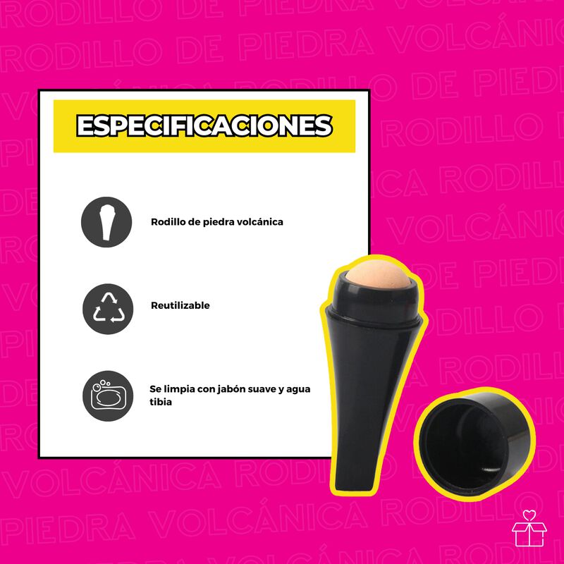 Rodillo Facial Con Bola Piedra Volc&aacute;nica Absorb... image number null