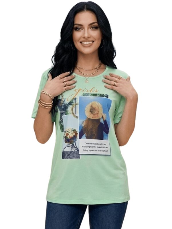 Blusa Casual Estampada Malabis Bl-1042 Verde image number null