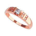 Anillo de Compromiso en Oro Rosa 14K con Circonia -  Talla:8/ FJ826-14R-CZ-8