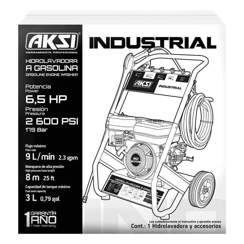 Hidrolavadora a Gasolina Aksi 6.5 HP Industrial image number null
