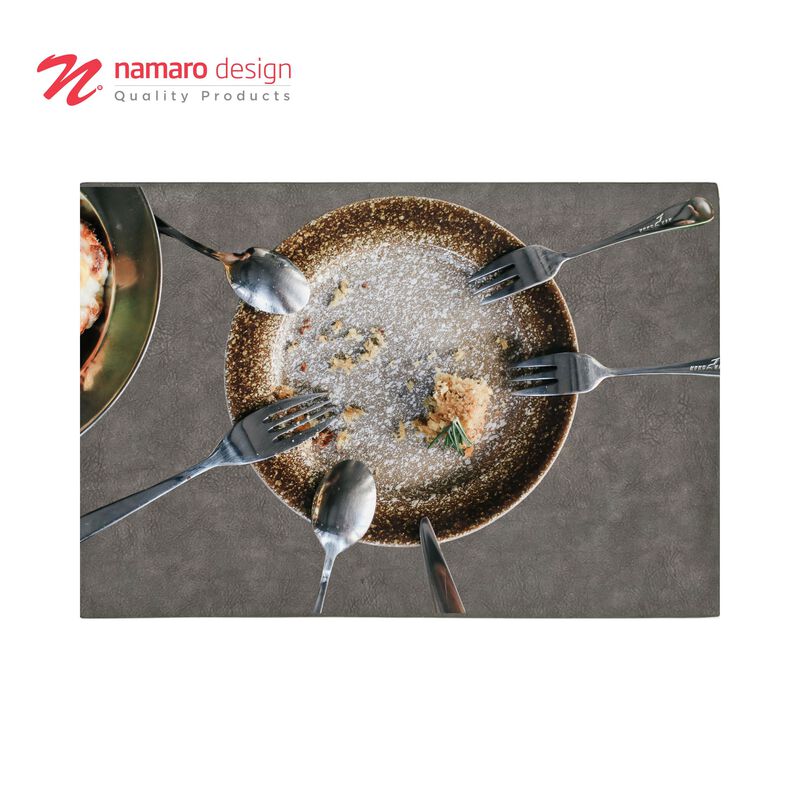 Mantel Individual 4 Piezas Vinipiel Gris Namaro... image number null