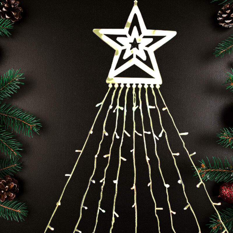 Estrella Con Cortina De Serie 300 Led Luz Blanc... image number null