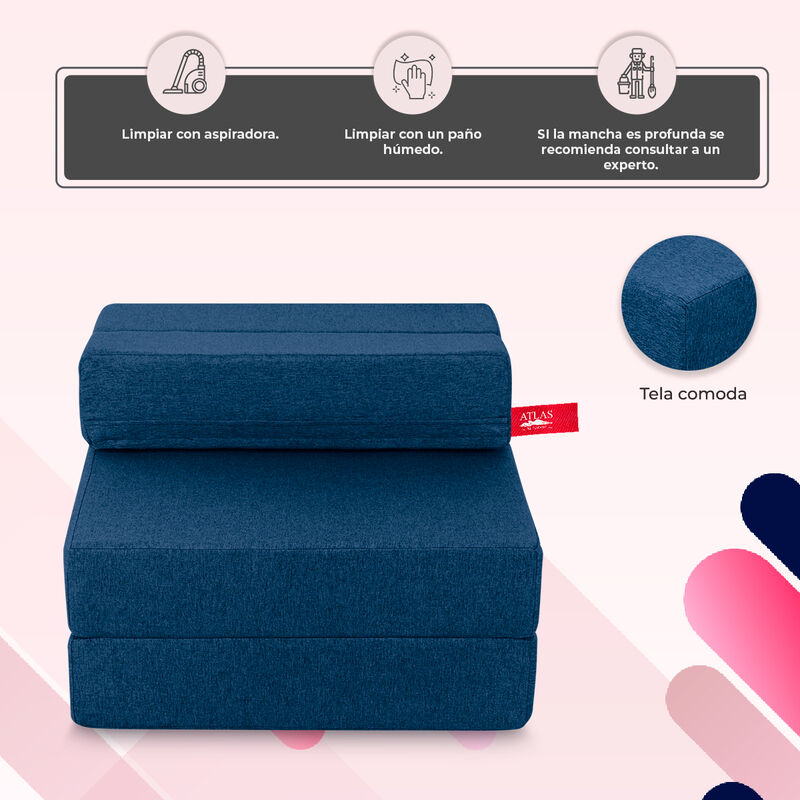 Sill&oacute;n Plegable Tipo Puff Atlas Basics Marino image number null