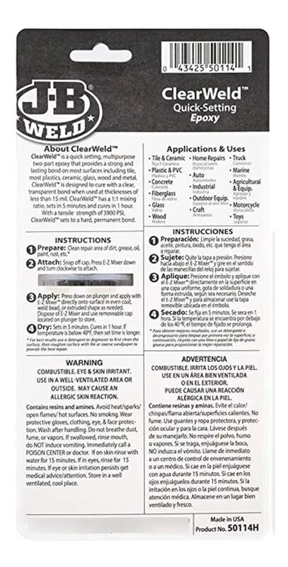 Sellador Epoxico Fuerte Clearweld 50114 Jb Weld... image number null