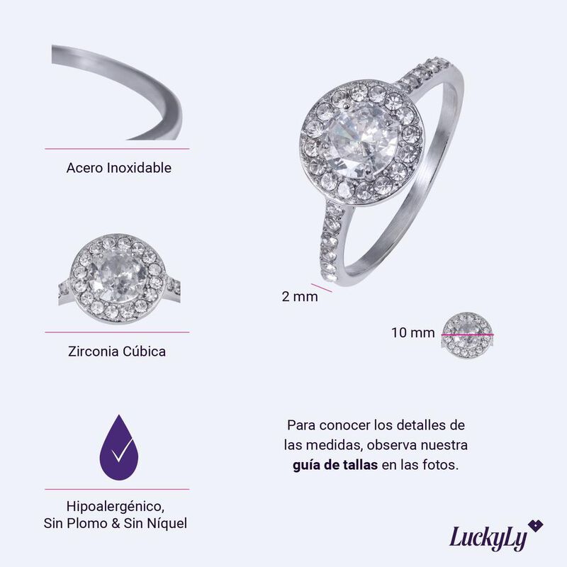 Anillo de Compromiso LuckyLy Nima Ba&ntilde;o Oro Rosa... image number null