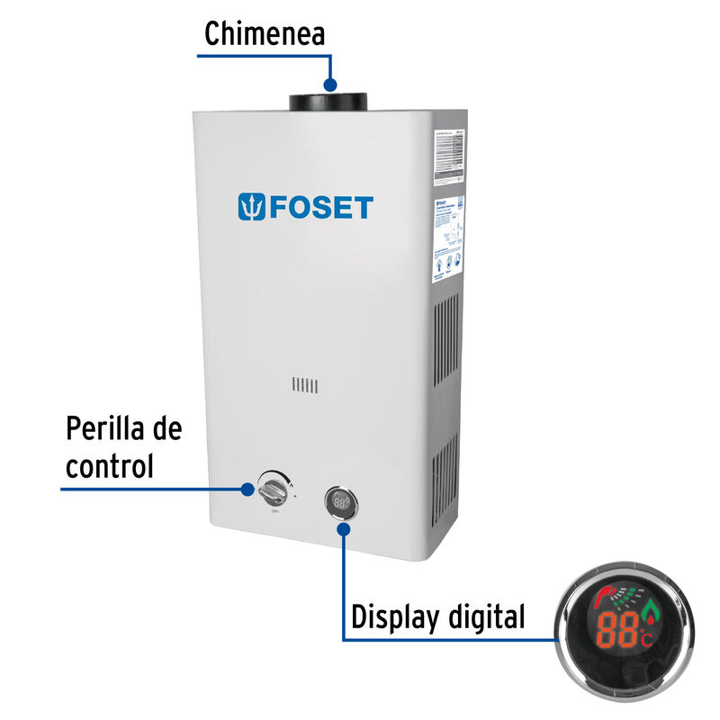 Calentador de Paso Instantáneo 13 L 3 Servicios... image number null