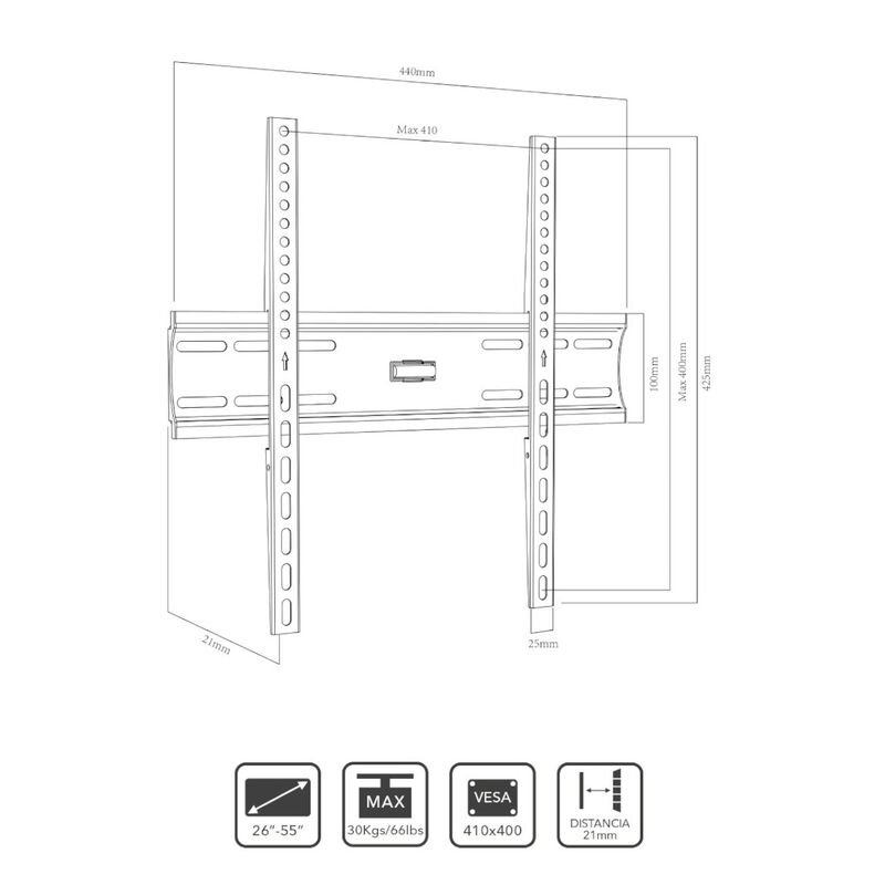 Soporte Tv LENNON LN-FM2655 Vesa Max 400x400 -3... image number null
