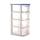 Caja Pl&aacute;stico Organizador Cajonera 4 Cajones Altos Gran Capacidad