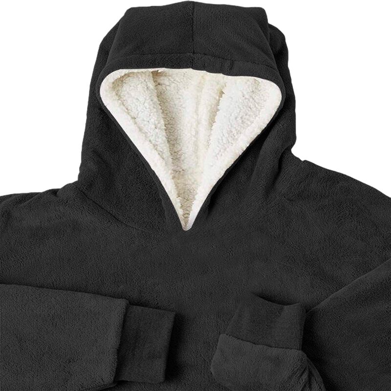 Sudadera Cobija Negra con Capucha y Mangas Blue... image number null