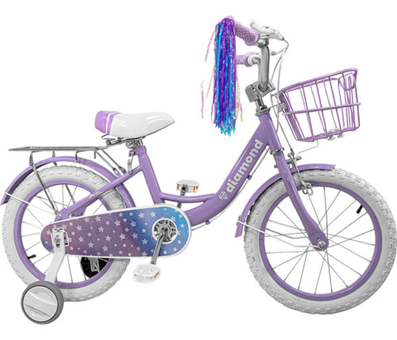 Bicicleta Infantil Morada Ni&ntilde;a Rodada 16 Con Ca... image number null