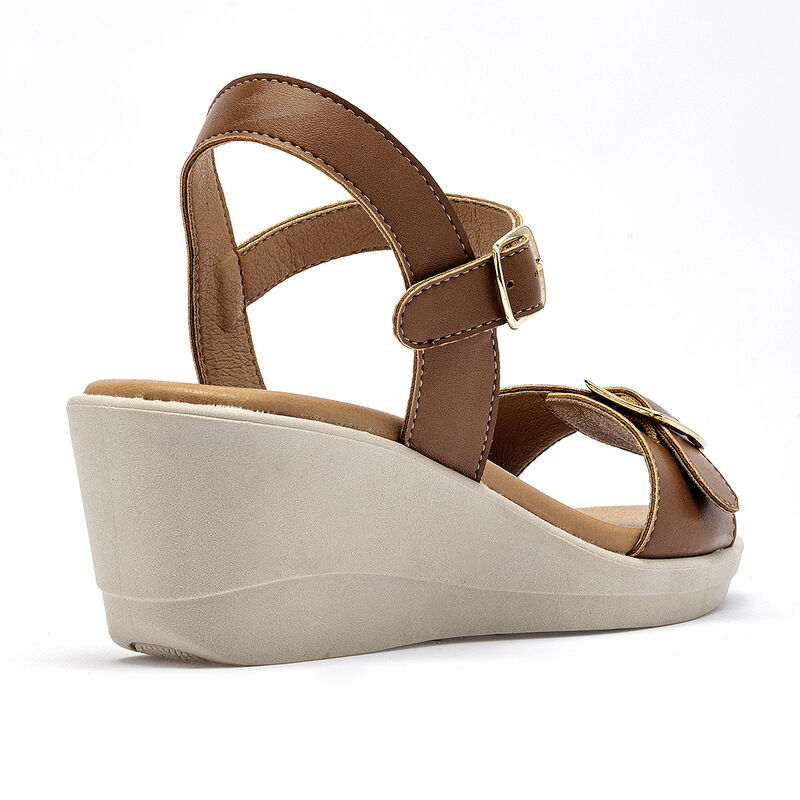 Gilardi sandalia cu&ntilde;a para mujer camel cod 1404... image number null