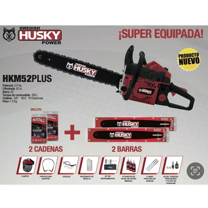 Motosierra Gasolina  swedish husky  20puLG 52cc... image number null