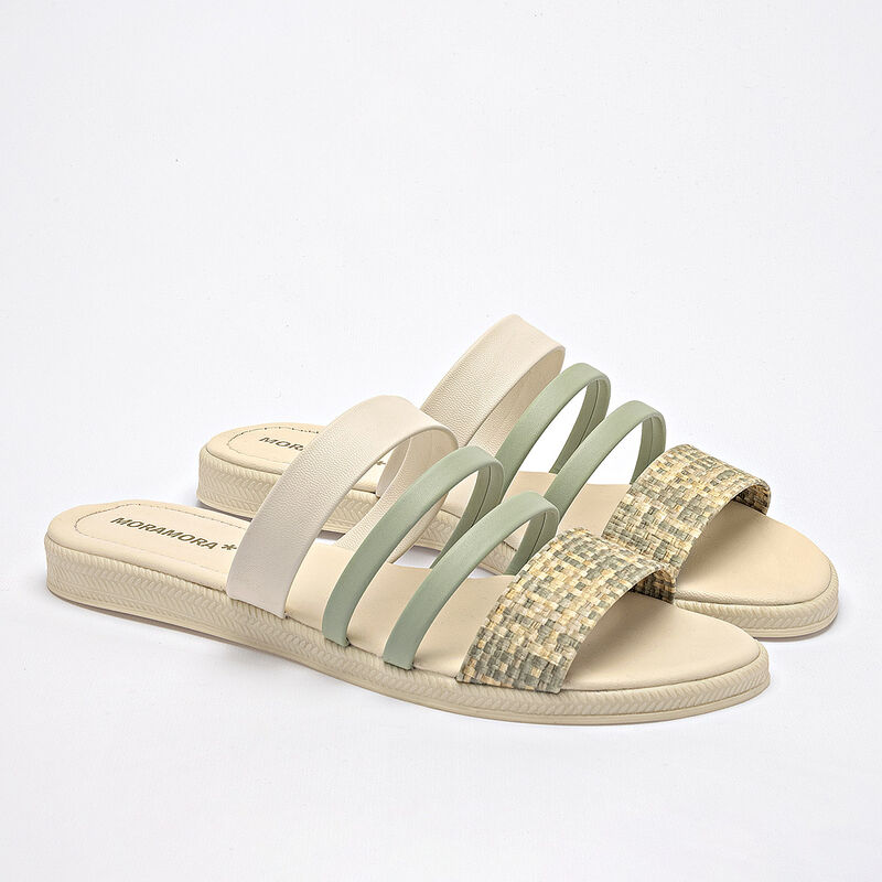 Moramora sandalia piso para mujer latte verde b... image number null