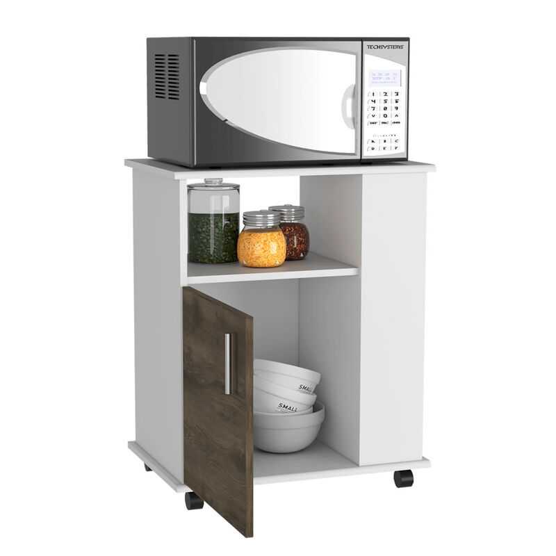 Alacena Tahara Nogal y Blanco Con Rodachinas Vi... image number null