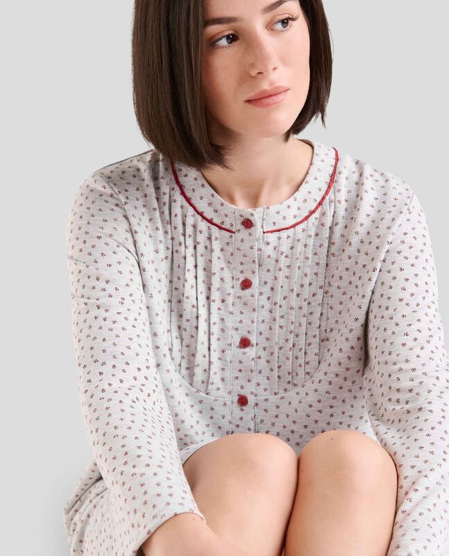 Camis&oacute;n Largo de Mujer con Estampado de Floreci... image number null