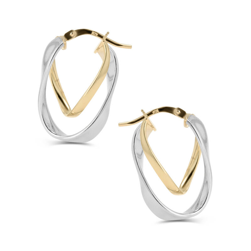 Arracadas Bicolor Oro 10k 18x12mm (sku B) | Biz... image number null