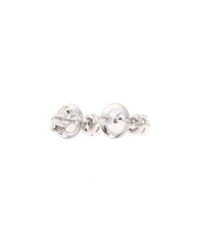 Broqueles Oro Blanco 14k Con 8 Pts De Diamante image number null