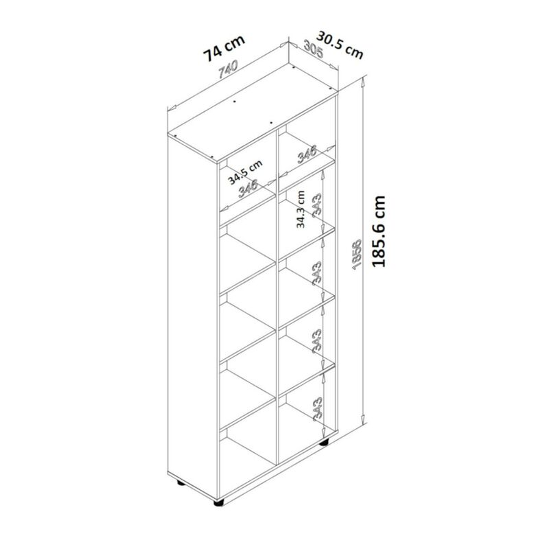 Librero Bertolini ESM225 Rustico image number null