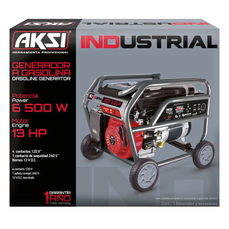 Generador Electrico Aksi Portatil a Gasolina 13... image number null