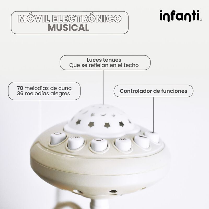 M&oacute;vil De Cuna Electr&oacute;nico Mundo De Sue&ntilde;os Con P... image number null