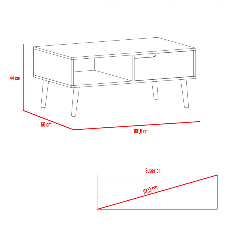 Mesa De Centro Modelo Oslo Color Blanco Duna image number null