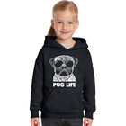 Sudadera Con Capucha Word Art Para Ni&ntilde;a - Vida Pug - Negro