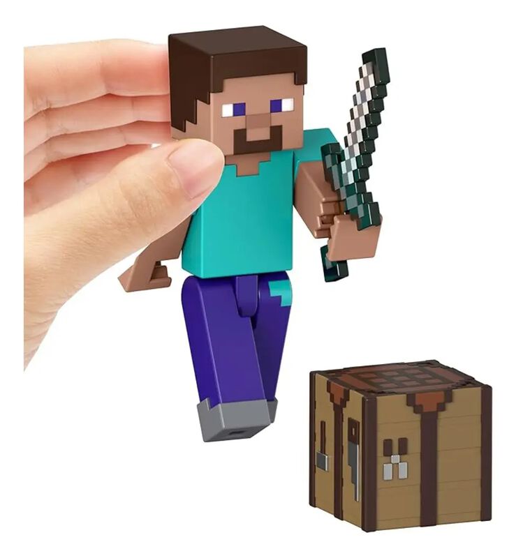 Minecraft Steve Espada De Hierro Y Mesa De Trab... image number null