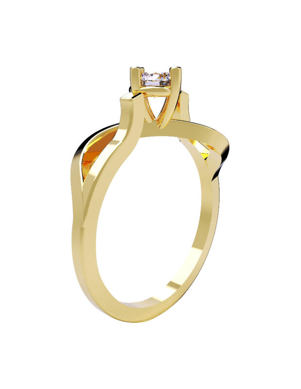 Anillo de Compromiso en Oro de 14K con Circonia... image number null