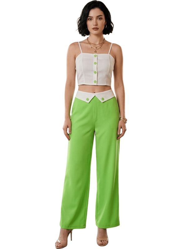 Conjunto 2 Piezas Top Con Botones Y Pantal&oacute;n Ma... image number null