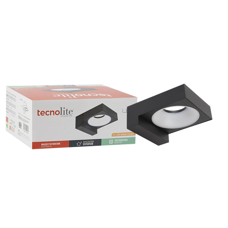 Lampara Sobreponer En Muro Negro 8w Luz Suave C... image number null