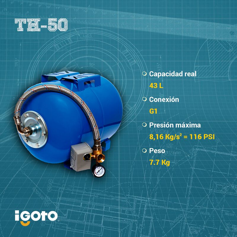 Tanque Hidroneumático 43 L Igoto Th-50 image number null