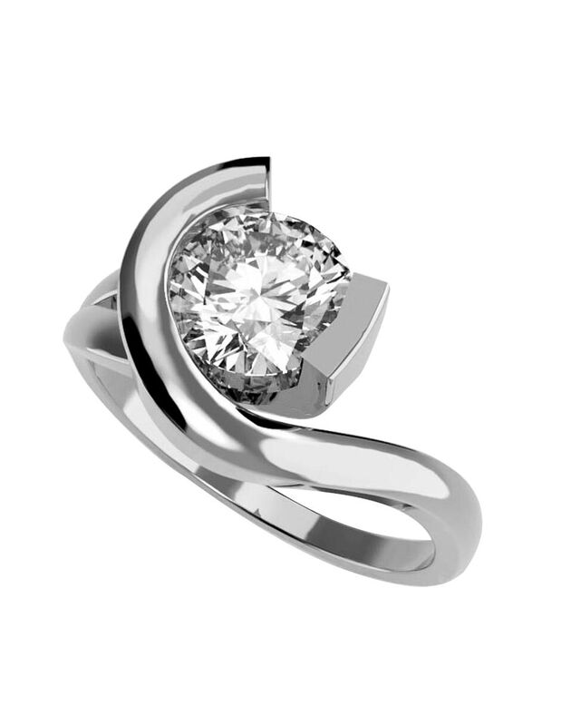 Anillo de Compromiso de 14K con Diamante de Lab... image number null