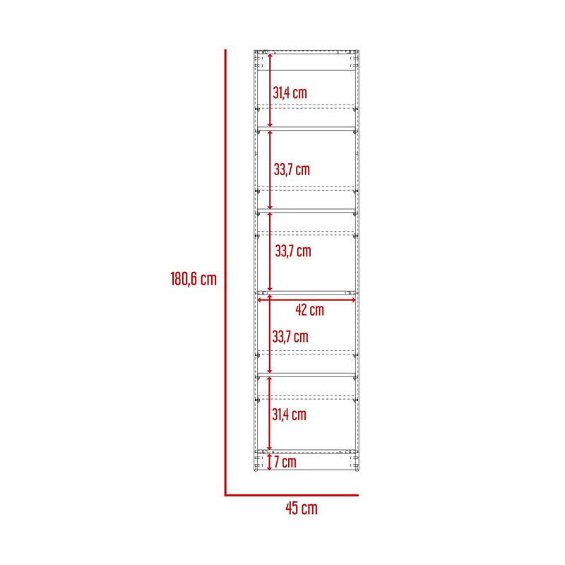 Librero Home Eco Wengue con Cinco Entrepa&ntilde;os Vi... image number null