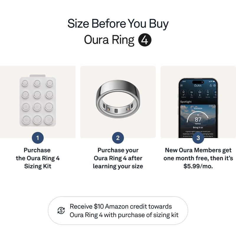 Smart Ring Oura Ring 4, Plateado, Tama&ntilde;o 7, Med... image number null
