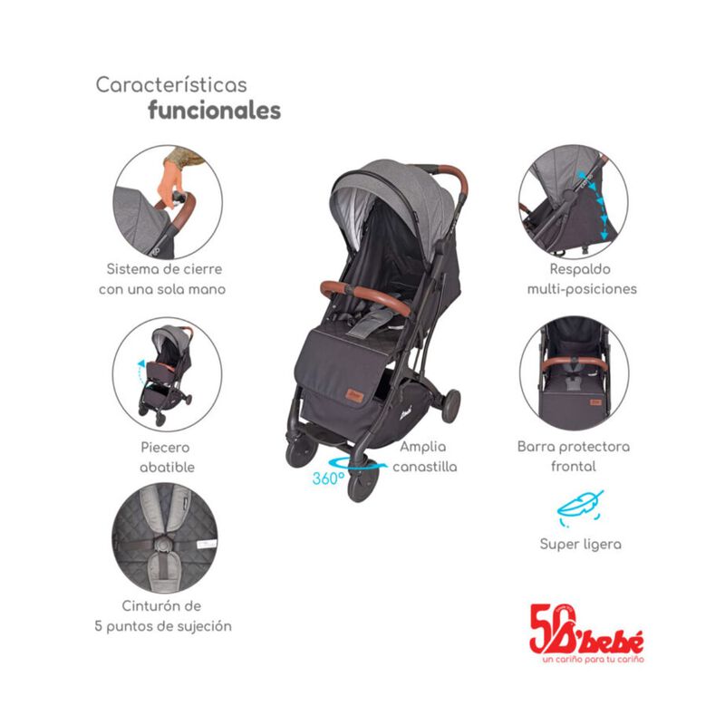 Carriola de Viaje D'Beb&eacute; Easy Go Gris image number null